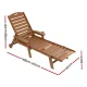 Gardeon Sun Lounge Lounger Beach Chair HDPE Patio Outdoor Furniture with Wheels Brown