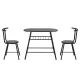 Artiss Dining Table Set 3PC Bistro Kitchen Storage Wine Rack Black Marble Style
