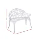 Gardeon Outdoor Garden Bench Seat 100cm Cast Aluminium Outdoor Patio Chair Vintage White