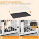 P&P Black Walnut XL Dog Crate with Wooden Furniture Style, 3-Door Entry and Slide Out Tray