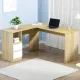 Artiss Computer Desk Drawer Cabinet L-Shape Oak 136CM