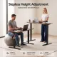 Artiss Standing Desk Height Adjustable 140cm Ergonomic Office Desk Brown