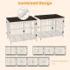 P&P White Walnut XL Dog Crate with Furniture Style Top, 3 Doors and Easy Clean Tray Included