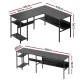 Artiss Computer Desk L shape Home Office Study Table Desks Open Shelf Black