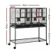 i.Pet 106cm 2-in-1 Bird Cage Aviary with Divider Parrot Budgie Wheels Black