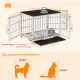 P&P White Walnut XL Dog Crate with Furniture Style Top, 3 Doors and Easy Clean Tray Included