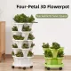 Beige 3-Tier Stackable Strawberry & Vegetable Planter with Mobile Wheel Tray - Space-Saving Vertical Gardening System