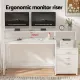 Artiss Computer Desk Home Office Study Table Desks w/Drawers Open Shelf White 160CM