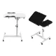 Adjustable Folding Computer Desk Stand Floor-Standing Movable Bedside Table - Black
