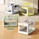 Grey Premium Foldable Pet Carrier Crate - Breathable Aviation Travel Box for Cats & Small Dogs up to 10kg - Portable Car & Flight Transport Case