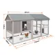 Samland Large Wooden Backyard Chicken Coop with Big Run and Nesting Boxes