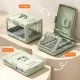 Grey Premium Foldable Pet Carrier Crate - Breathable Aviation Travel Box for Cats & Small Dogs up to 10kg - Portable Car & Flight Transport Case