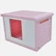 YES4PETS Small Plastic Pet Dog Puppy Cat House Kennel Pink