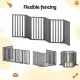 i.Pet Dog Gate Playpen Enclosure 6 Panels Pet Door Fence Wooden Play Pen Stair