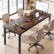 Artiss Computer Desk 2 Person Double Workstation Study Table Rustic Brown 200cm