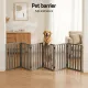 i.Pet Dog Gate Playpen Enclosure 6 Panels Pet Door Fence Wooden Play Pen Stair