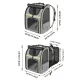 Grey and Green Large Expandable Cat Travel Backpack - Breathable & Collapsible Pet Carrier 62x34x43CM