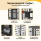 i.Pet 106cm 2-in-1 Bird Cage Aviary with Divider Parrot Budgie Wheels Black